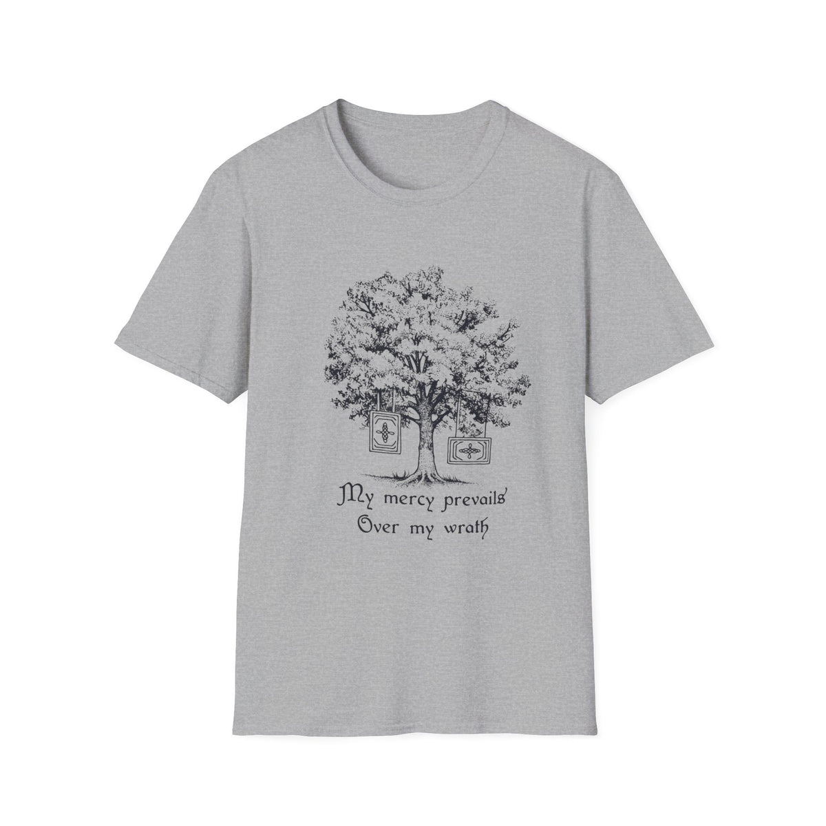My Mercy Prevails Over My Wrath T-Shirt | Minimalist Tree Graphic