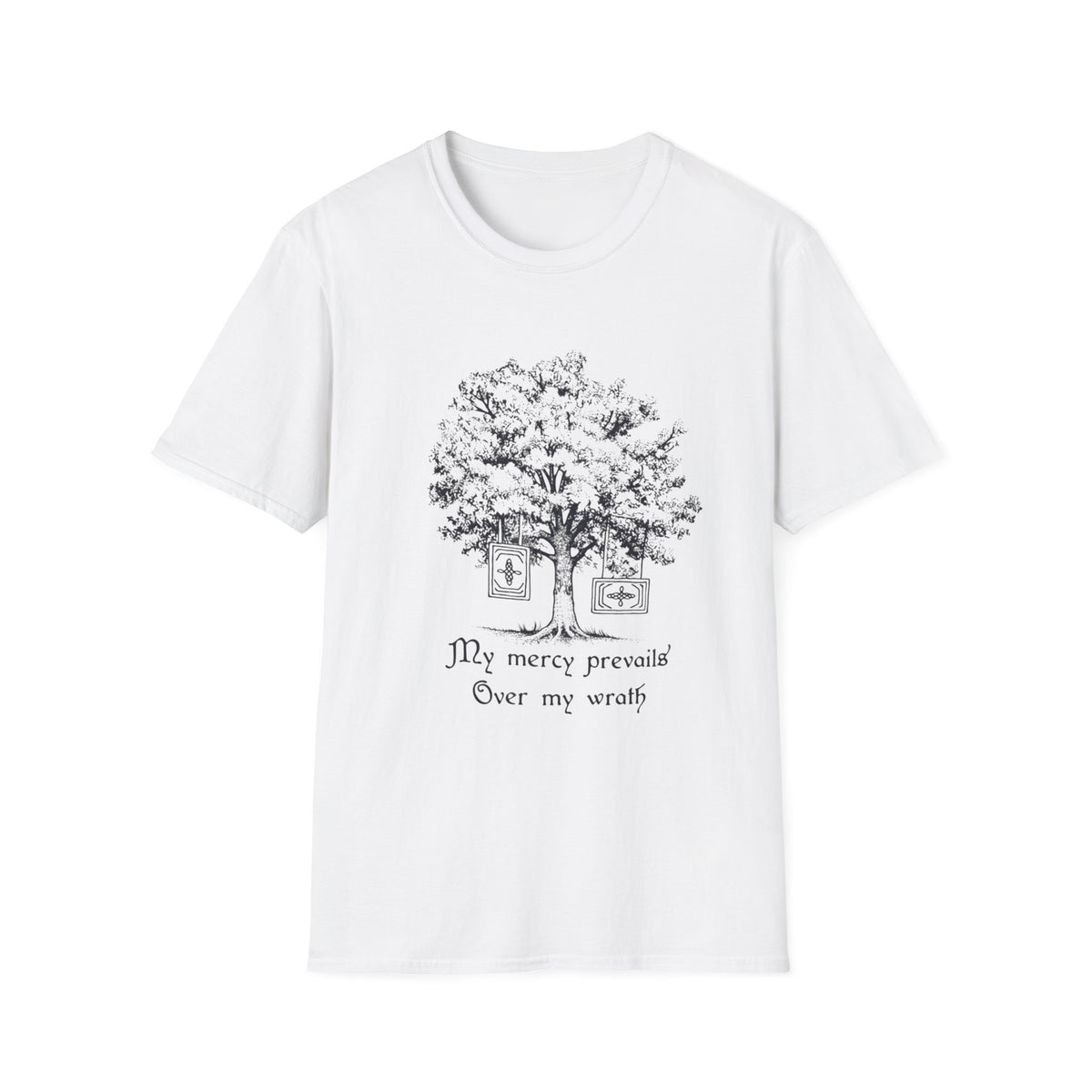 My Mercy Prevails Over My Wrath T-Shirt | Minimalist Tree Graphic